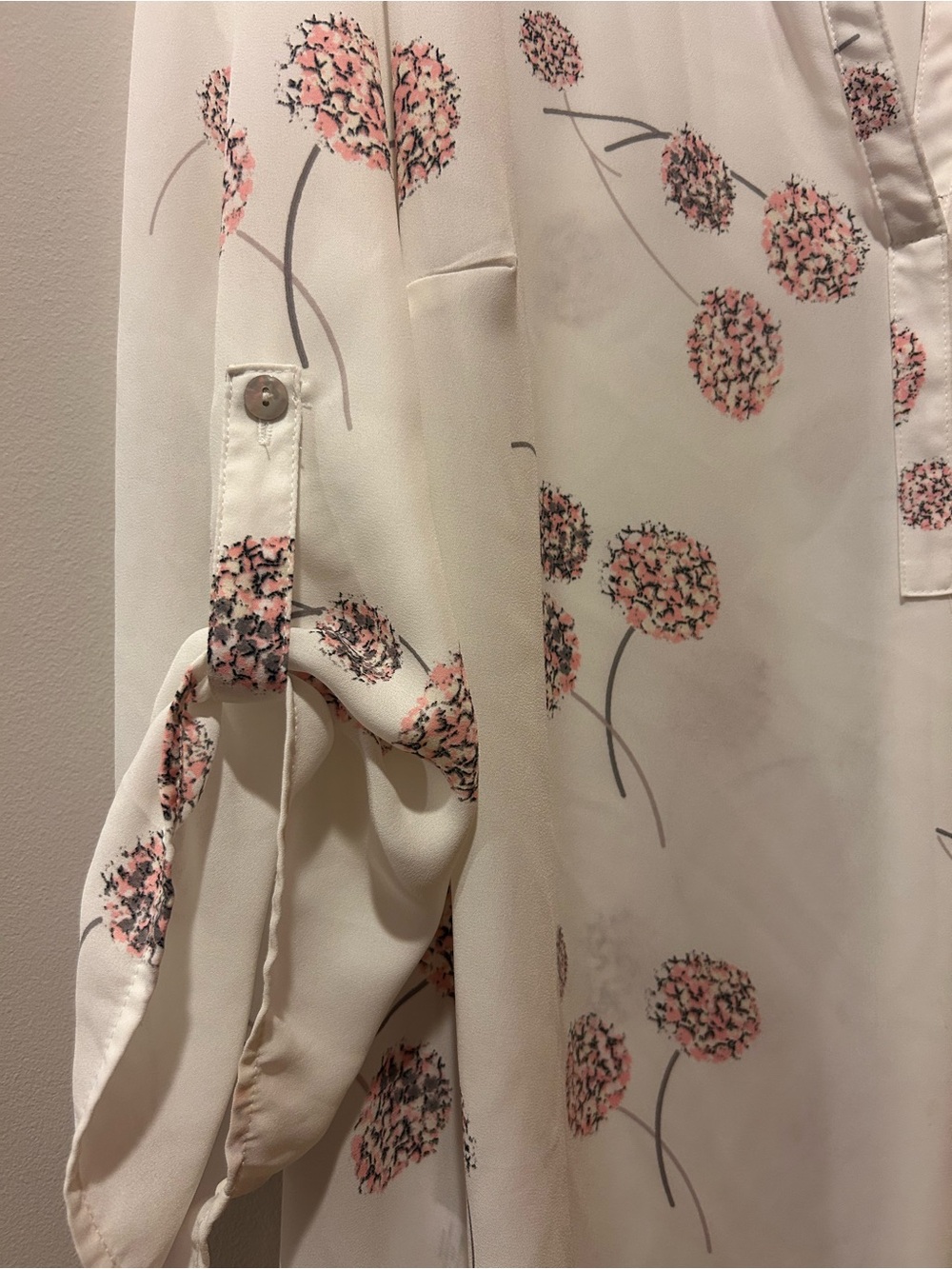 Daniel Rainn Womens Plus Size 3x Floral White Semi Sheer Boho Coquette Top Short - Picture 2 of 4